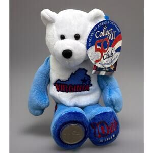 Limited Treasures Coin Bear, VIRGINIA With State Quarter, Collect All 50 {MM}